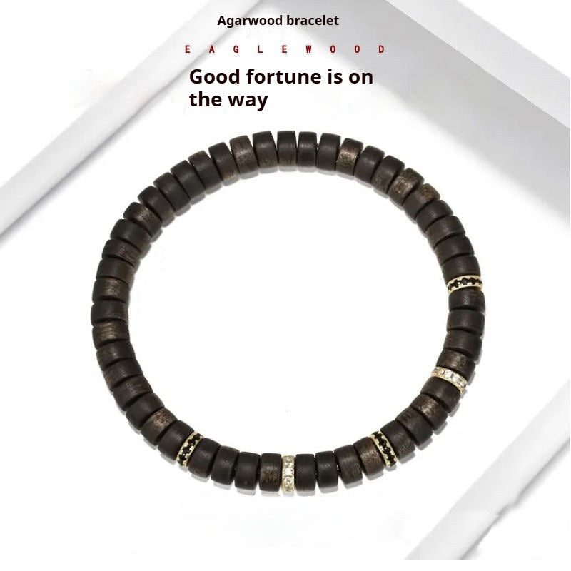 Vancira hand-polished agarwood bracelet, 7mm single circle agarwood bracelet.