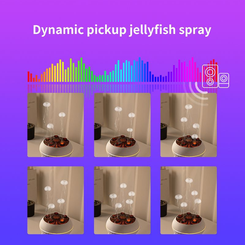 flame jellyfish aromatherapy machine with colorful ambient light for home desktop
