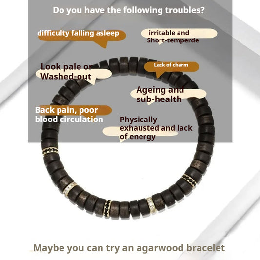 Vancira hand-polished agarwood bracelet, 7mm single circle agarwood bracelet.