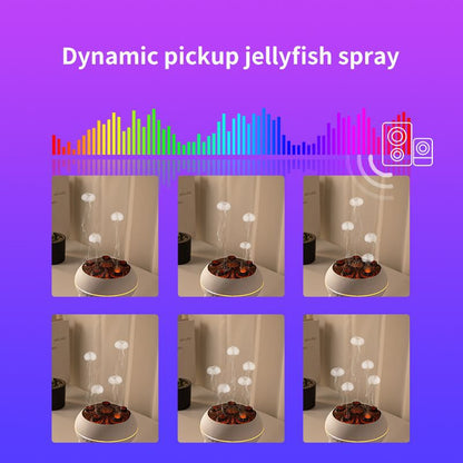 flame jellyfish aromatherapy machine with colorful ambient light for home desktop
